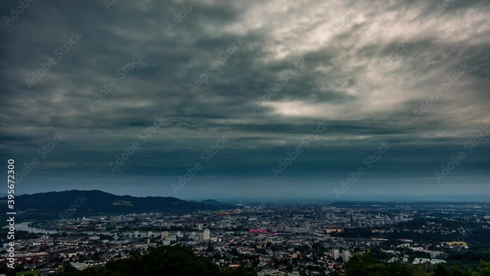 timelapse sunset in the city, upper austria in Linz, vest linz timelapse sunset in the city, upper austria in Linz, vest linz