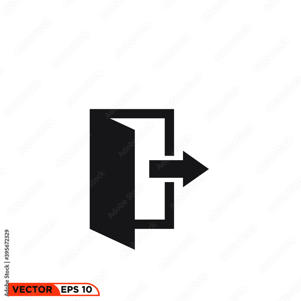 Icon vector graphic of exit door, good for template Icon vector graphic of exit door, good for template