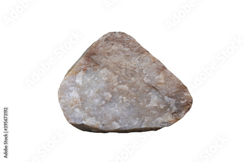 quartzite rock isolated on white background. Quartzite is a metamorphic rock formed when quartz-rich sandstone or chert has been exposed to high temperatures and pressures.