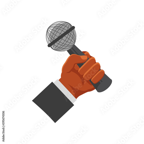Martin Luther King Day, black hand holds microphone