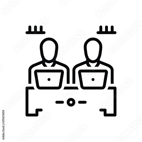 Black solid icon for colleague