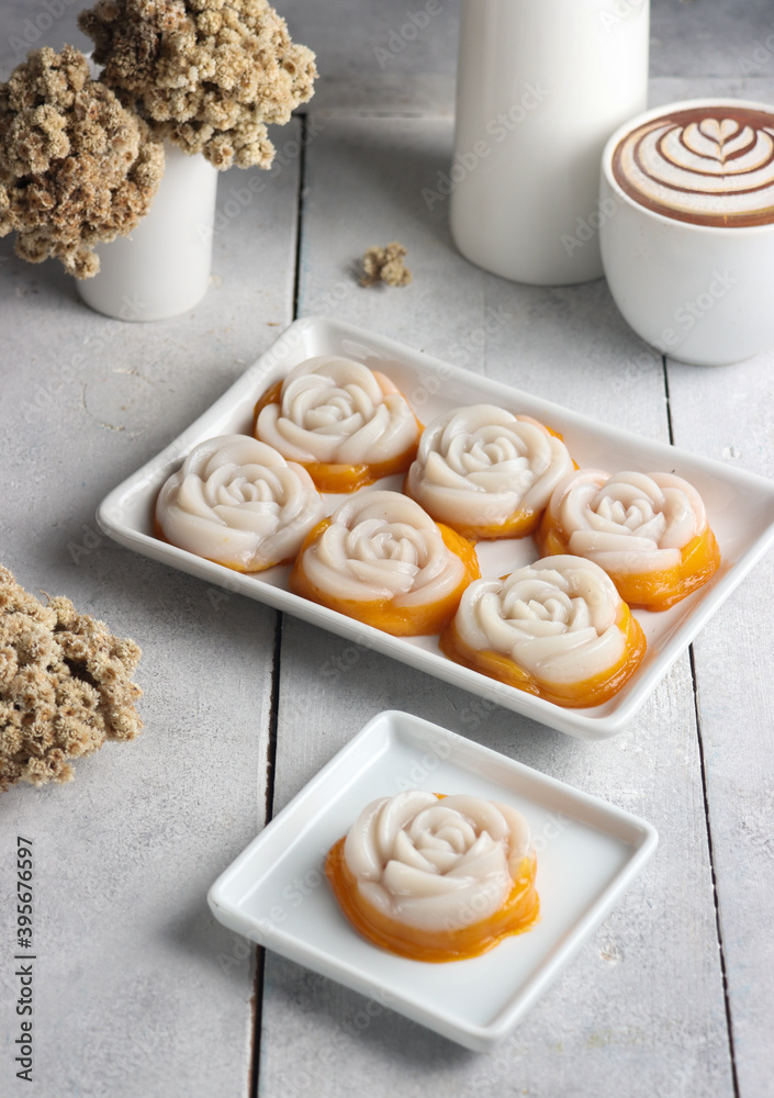 Kue Talam labu or Talam cake is an Indonesian sweet dessert. It is made