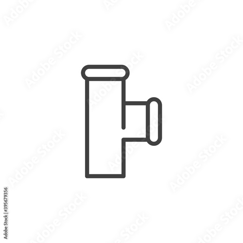 Pvc pipe fitting line icon. linear style sign for mobile concept and web design. Water piping system outline vector icon. Symbol, logo illustration. Vector graphics