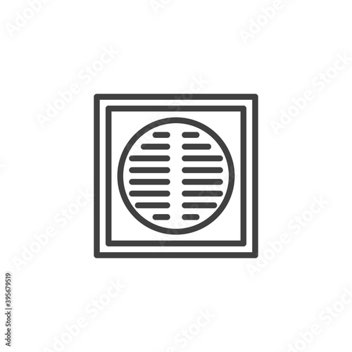 Floor drain line icon. linear style sign for mobile concept and web design. Drainage gutter outline vector icon. Symbol, logo illustration. Vector graphics