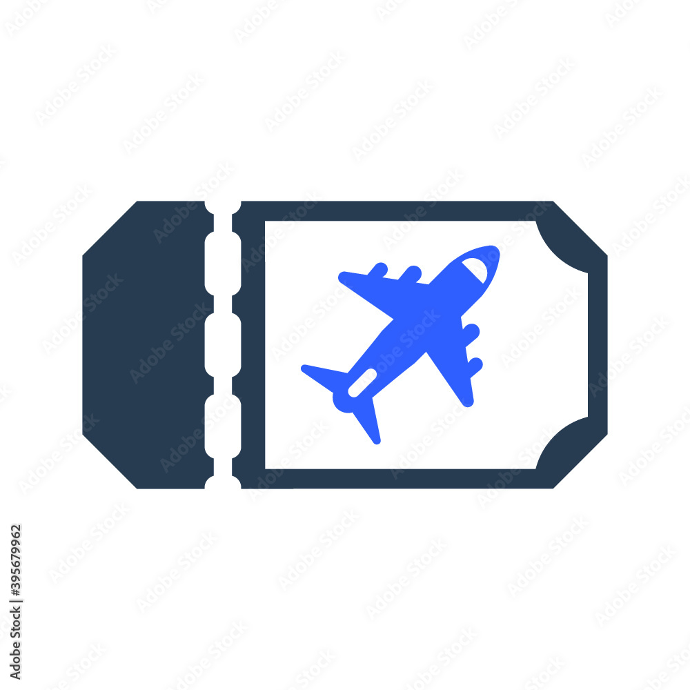 Fototapeta premium Flight ticket icon