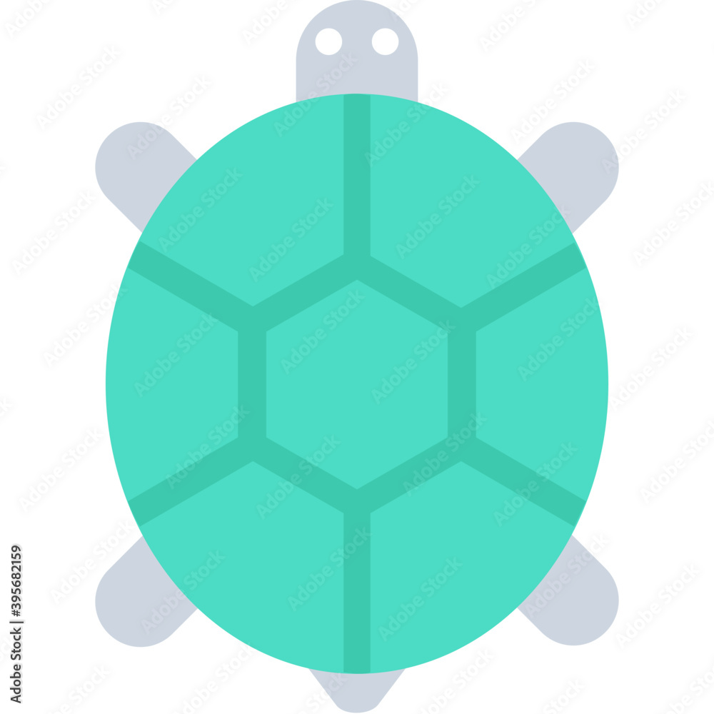 Obraz premium Tortoise Flat Vector Icon 