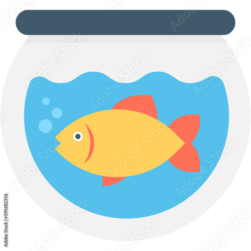 
Aquarium Flat Vector Icon 
