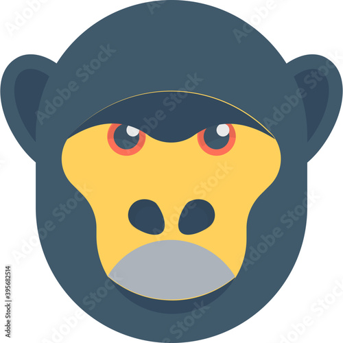 
Gorilla Flat Vector Icon
