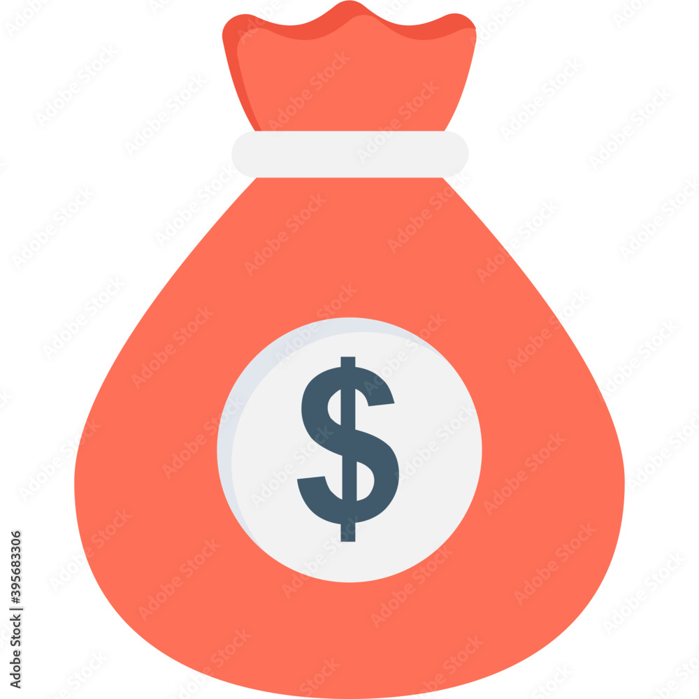 Obraz premium Money Sack Flat Vector Icon 