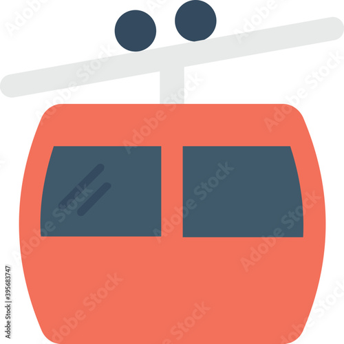 
Chairlift Flat Vector Icon
