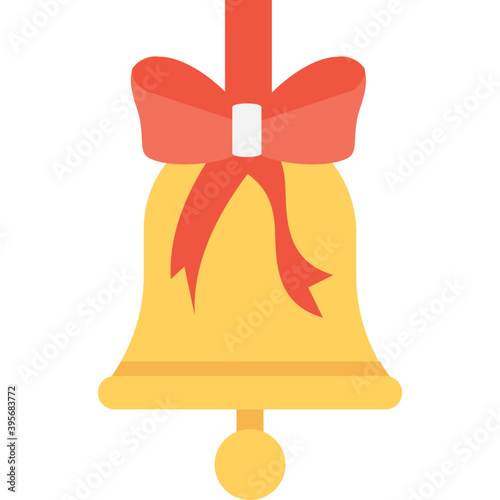 
Christmas Bell Flat Vector Icon

