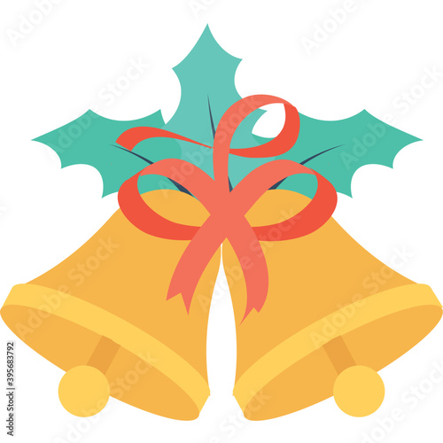 
Christmas Bell Flat Vector Icon
