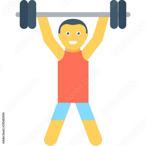
Bodybuilder Flat Vector Icon 

