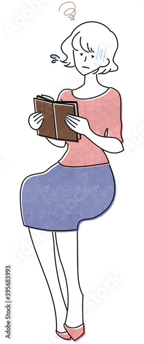 本を読む女性のイラスト