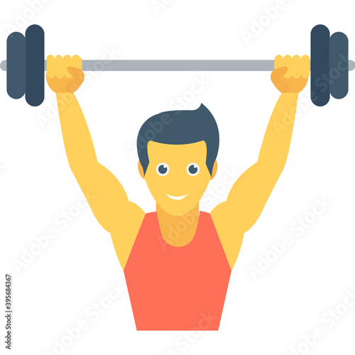 
Bodybuilder Flat Vector Icon 
