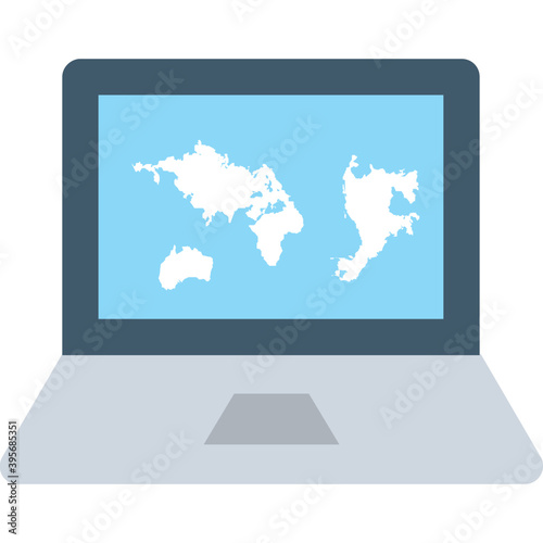  Laptop Flat Vector Icon 