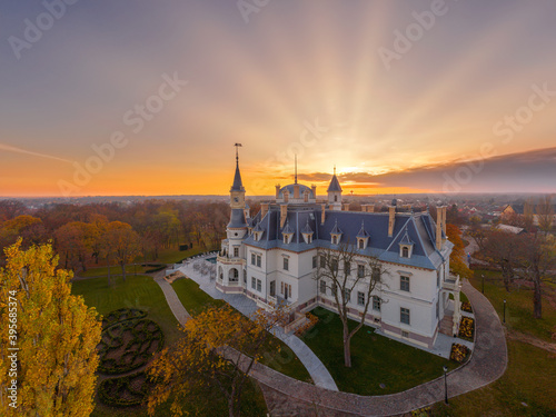 Botaniq castle in Tura City Hungary. Amazing renovated castle with fantastic park. Renovated french neo-renassance building. The other name is Schossberger castle. Designed by Bukovics Gyula photo