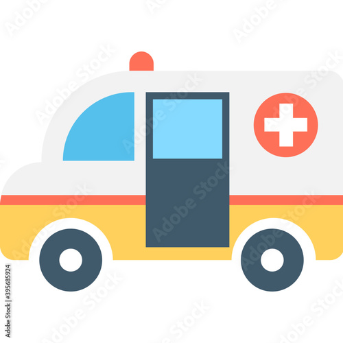 
Ambulance Flat Vector Icon
