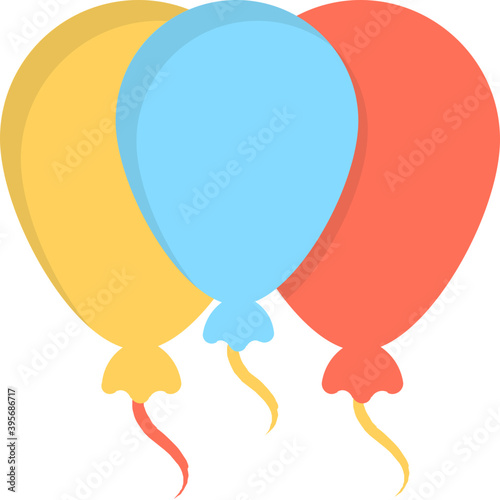 
Decorative colorful balloons, flat design vector 
