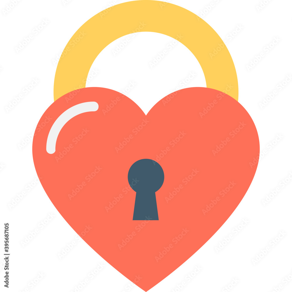 Heart lock, flat design vector
Heart lock, flat design vector