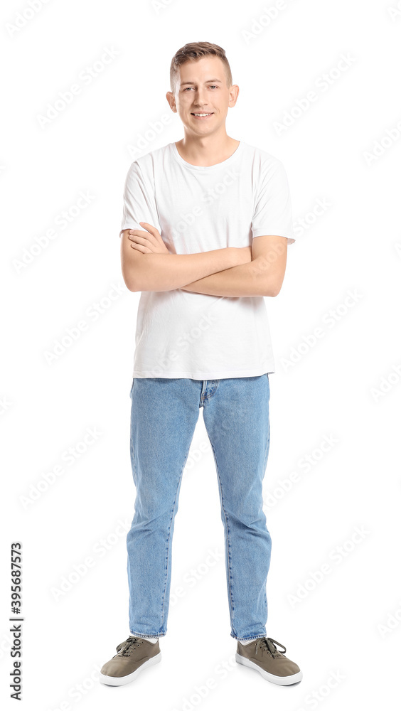 Fototapeta premium Young man on white background
