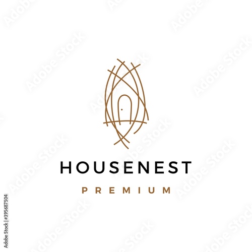 house nest logo vector icon illustration