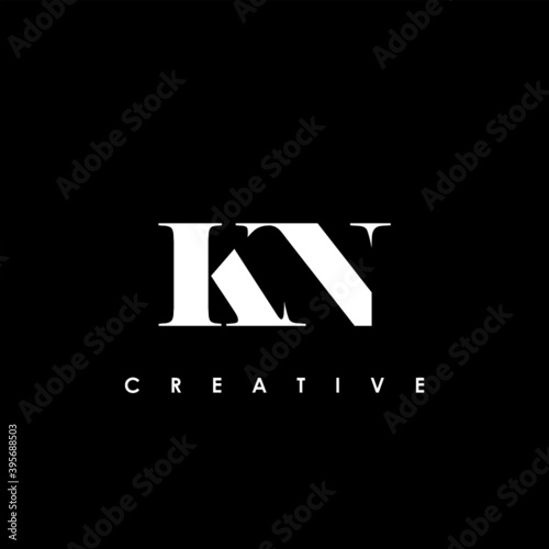 KN Letter Initial Logo Design Template Vector Illustration