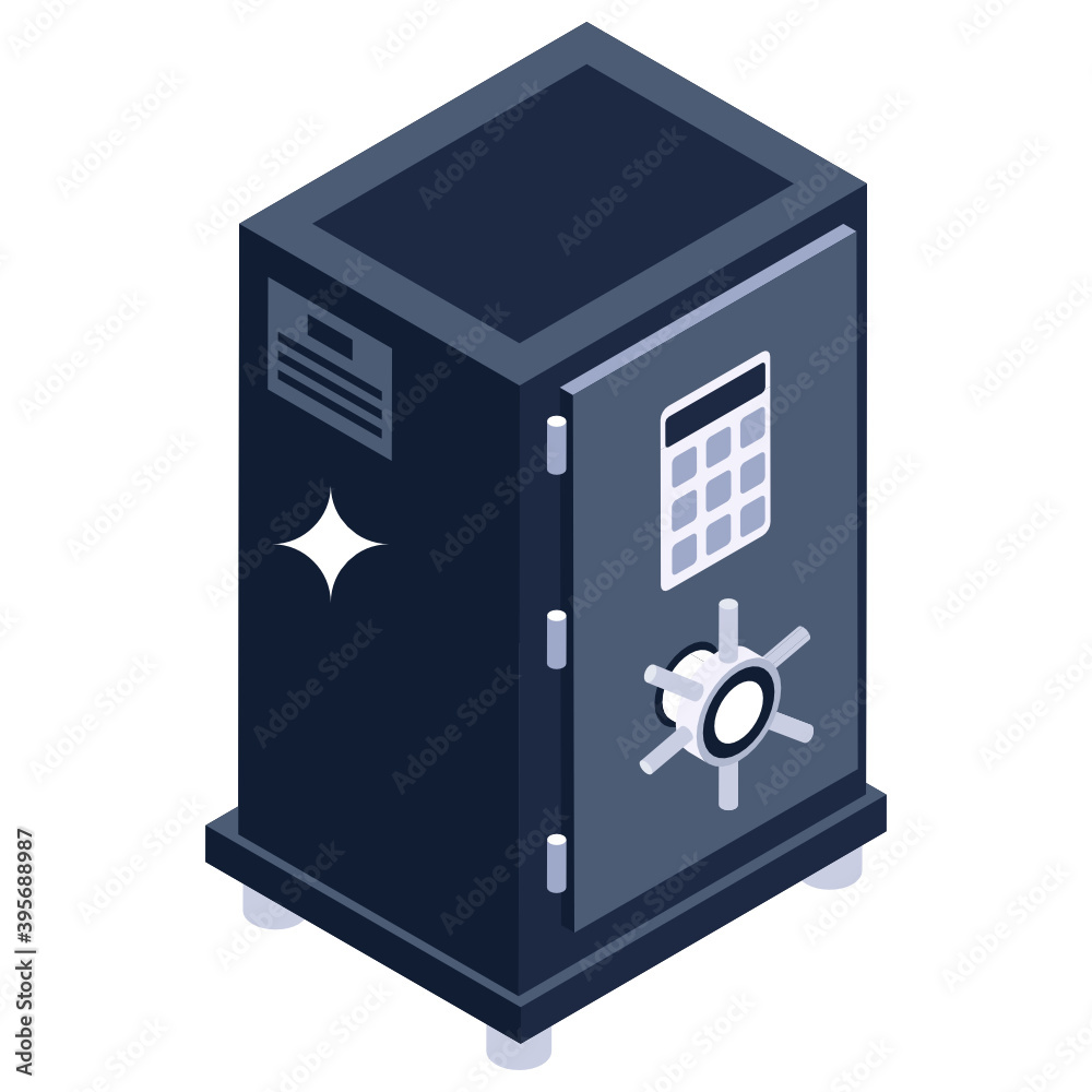 Fototapeta premium Digital locker icon design, financial vault in editable style
