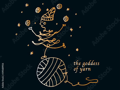 The goddess of yarn is in a hurry with congratulations