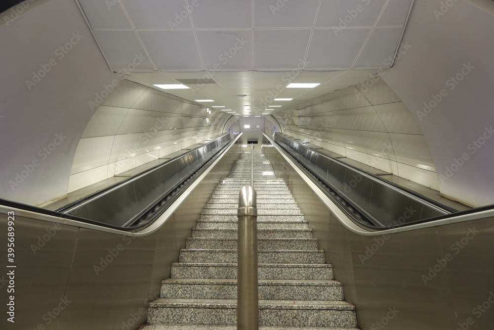 Fototapeta premium Empty stairs in a Metro Station
