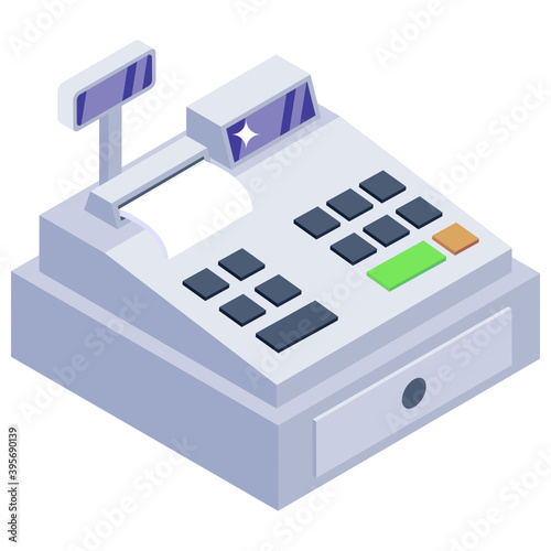 
Pos machine, cash register isometric vector design 
