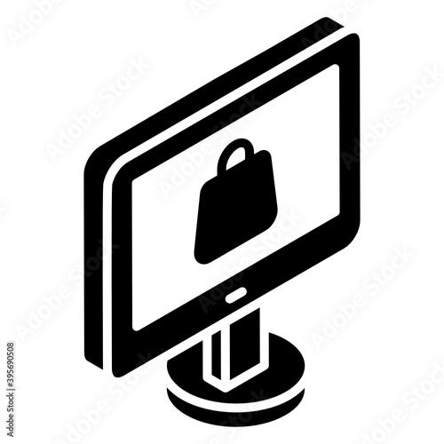 
Internet security icon in glyph isometric style, cybersecurity 
