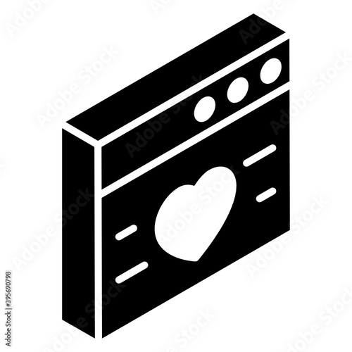 
Best website, favourite web icon in glyph isometric style 
