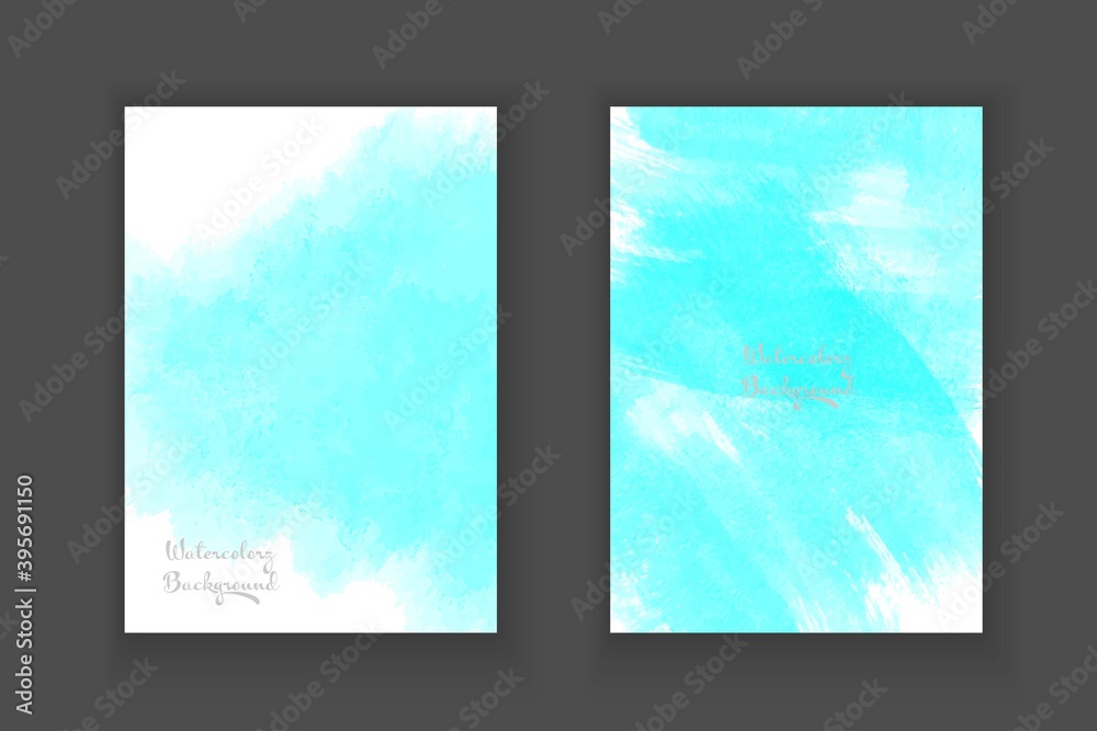 Vector blue watercolor design grunge flyer,cover book,greeting card template background.