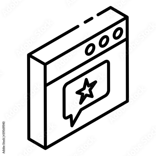 
Online grading concept, glyph isometric icon of web rating 
