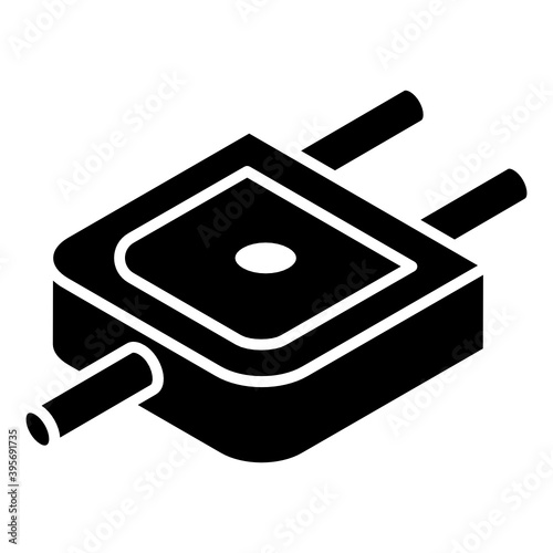 
A glyph isometric design of electric plug icon
