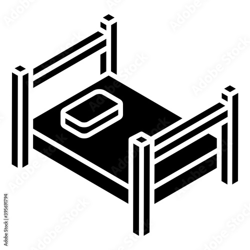 
Editable glyph isometric design of bedstead icon
