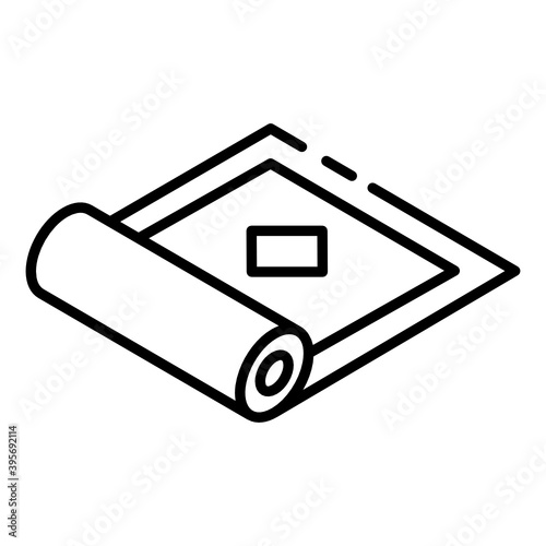 
Floor mat vector, glyph isometric icon 
