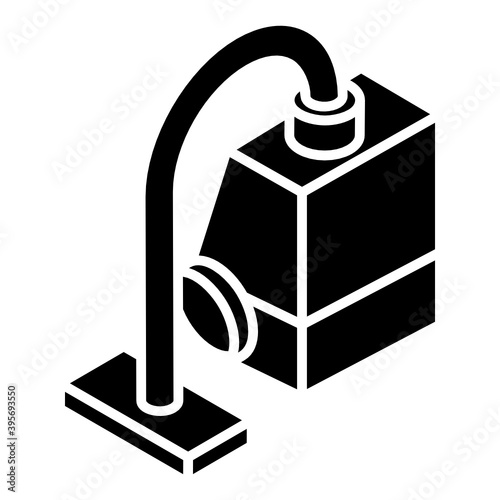 
Carpet or drapers cleaning electric device, glyph isometric of vacuum 
