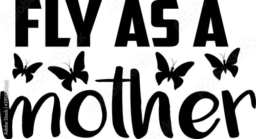 Fly as a mother on the white background. Vector illustration