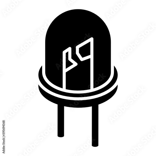 
A light emitting diode icon in trendy style, glyph isometric vector of capacitor 
