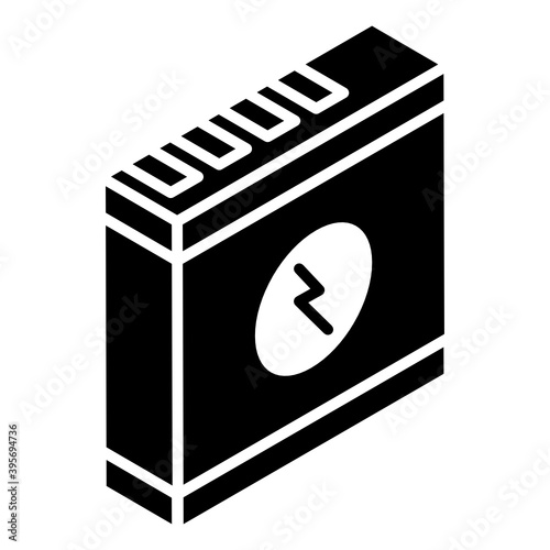 
Isometric vector design of rechargeable voltage battery, power accumulator 
