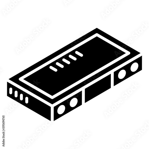
Video projector device, glyph isometric icon of dvd player 

