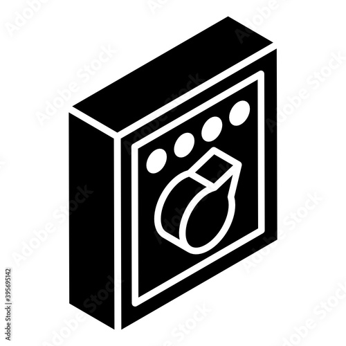 
Electric rotary changeover switch icon of glyph isometric
