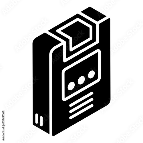 
Audio recording device icon in glyph isometric style 
