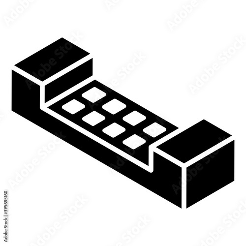 
interphone system, glyph isometric icon of intercom 
