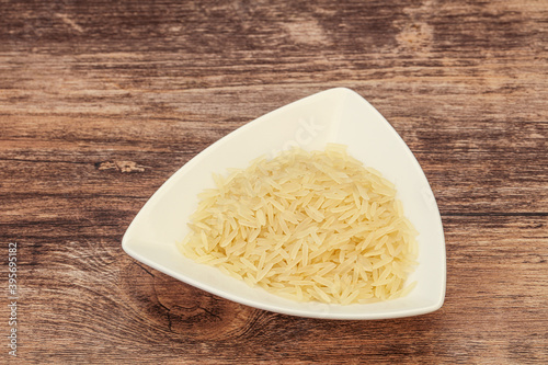Raw basmati rice in the bowl