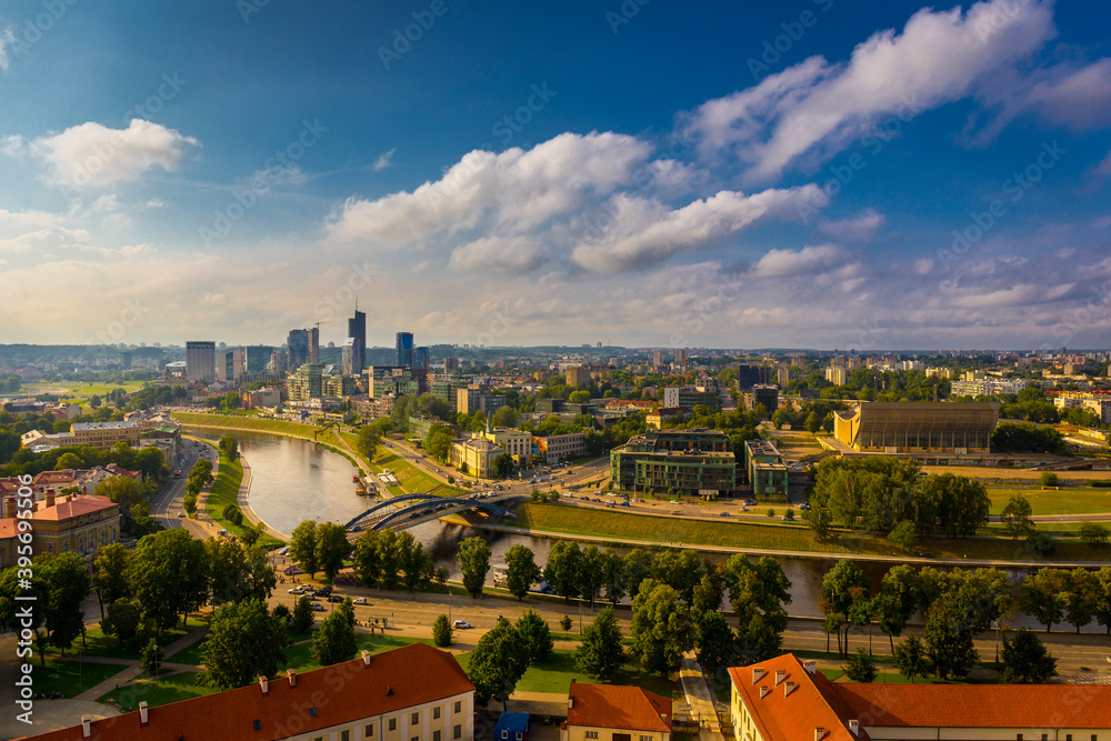 Aerial view on Vilnius, the capital of Lithuania.