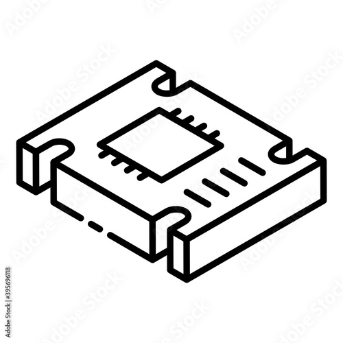 
An icon design of microprocessor chip, editable vector 
