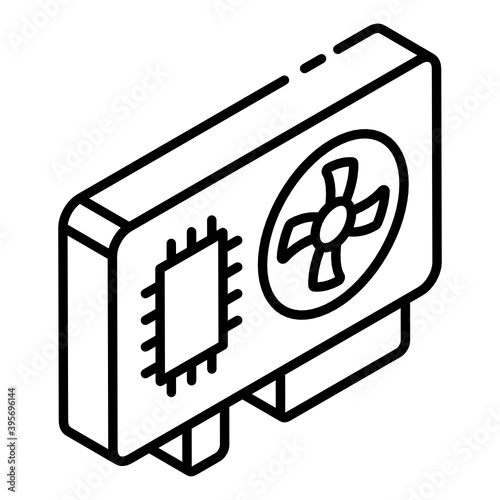 
An icon design of network card, editable vector 

